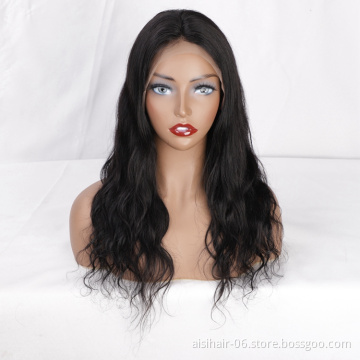 Aisi Beauty New Design Wholesale Long Wavy Natural Black Wig Body Wave Swiss Lace Wig Synthetic Lace Frontal Wig For Black Women